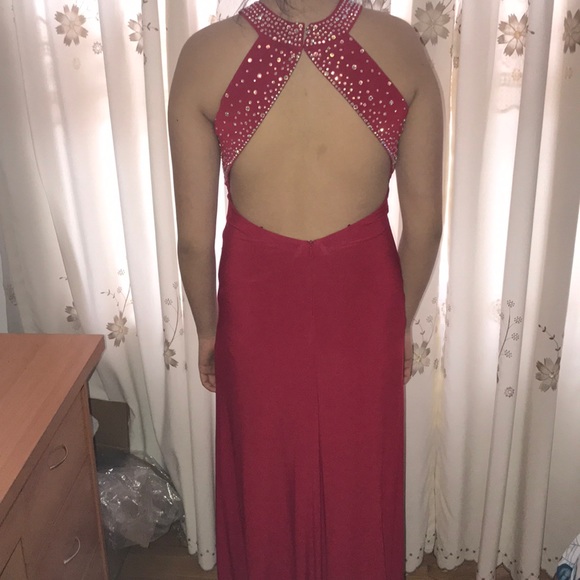 Morgan & Co. Crystal Halter Sheath Prom Dress - Picture 3 of 8